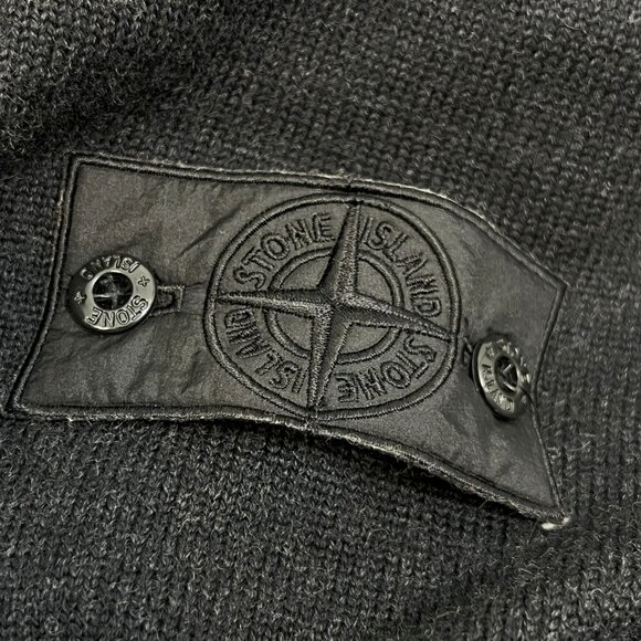 Stone Island Wool Roll Neck Cowl Sweater Gray Large Pre-Owned - Picture 12 of 14